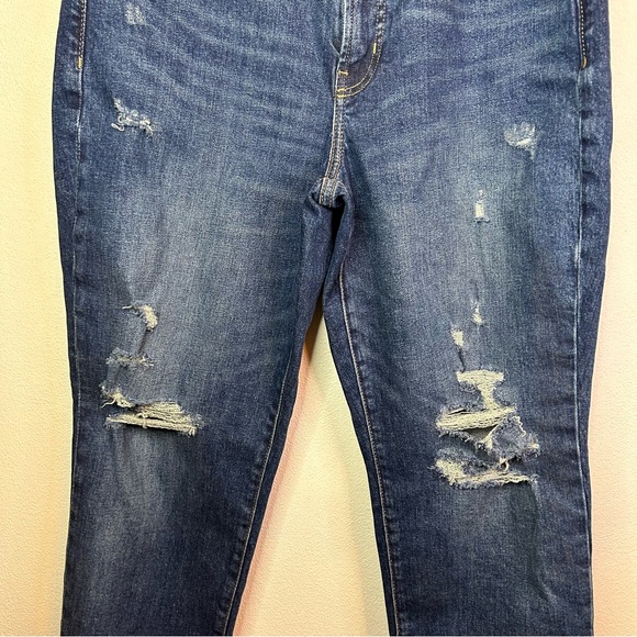 NWT Old Navy O.G. Straight High Rise Distressed Blue Jeans Margdes 10 - Picture 4 of 15